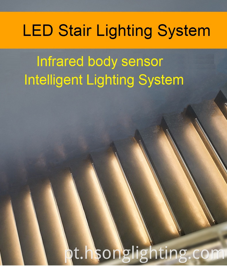 2020 Novo sensor de luz de escada de design LED LED Stair Wall Light 32 etapas 400W para moradia
